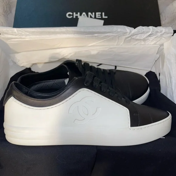 Chanel Classic Black & White Sneakers - Picture 4 of 8